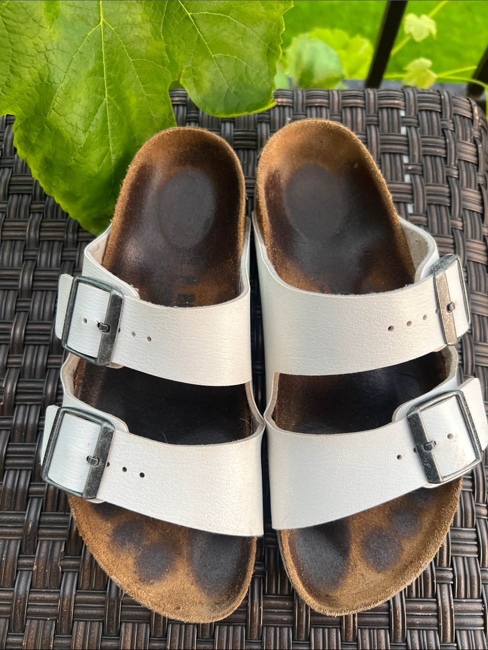 Birkenstock White Arizona Two-Strap Slide Sandals - Picture 3 of 16